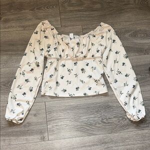 RSQ Cream Floral Blouse